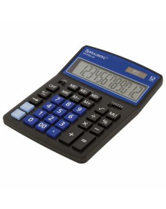 Калькулятор настольный EXTRA 12 BKBU 206x155 мм 12 разрядов двойное питание ЧЕРНО СИНИЙ 250472 Brauberg