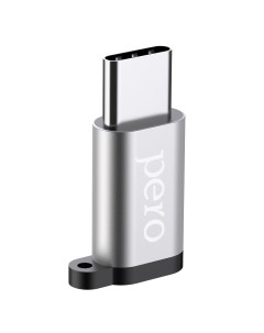 Адаптер AD01 TYPE C TO MICRO USB серебристый Péro