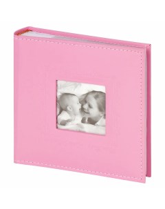 Фотоальбом Cute Baby на 200 фото 10х15 см под кожу бумажные страницы бокс розовый 391141 Brauberg