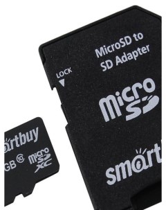 Карта памяти MicroSD 64Gb Class 10 SB64GBSDCL10 01LE adapter Smartbuy