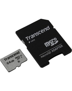 Карта памяти micro SDXC 64Gb 300S UHS I U1 ADP 90 45 Mb s Transcend