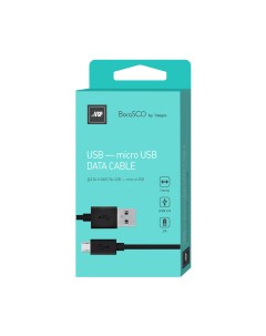 Дата кабель USB micro USB 2А 1м черный Borasco