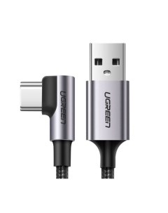 Кабель US284 50942 Angled 90 USB C Male to USB2 0 A Male 3A Data Cable 2м серый космос Ugreen