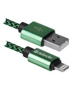 Кабель ACH01 03T PRO USB2 0 Зеленый AM LightningM1m2 1A 87810 Defender