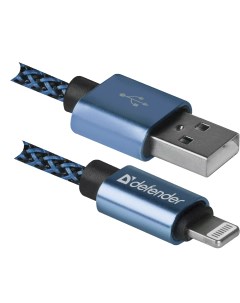 Кабель ACH01 03T PRO USB2 0 Синий AM LightningM 1m 2 1A 87811 Defender