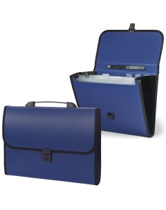 Портфель пластиковый А4 330х256х32 мм 6 отделений с окантовкой индексные ярлыки синий 221205 Staff