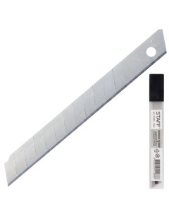 Лезвия для ножей 9 мм КОМПЛЕКТ 10 ШТ толщина лезвия 0 38 мм в пластиковом пенале 235465 20 шт Staff
