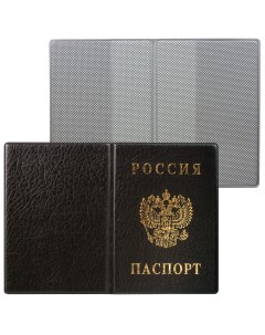 Обложка для паспорта с гербом ПВХ черная 2203 В 107 12 шт Дпс