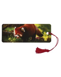 Закладка для книг с линейкой 3D объемная Красная панда с декоративным шнурком 128103 12 шт Brauberg