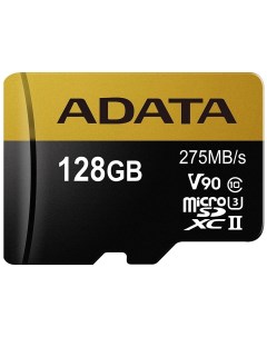 Карта памяти microSD 128GB Premier ONE microSDXC Class 10 UHS II U3 V90 275MB s SD адаптер Adata