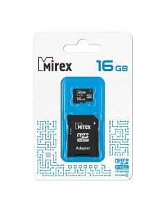 Карта памяти microSD 16GB microSDHC Class 4 SD адаптер Mirex