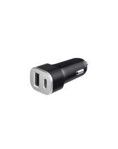 Автомобильное зарядное устройство USB Type C USB A QC 3 0 Power Delivery 18Вт Ultra черный Deppa