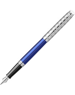 Ручка перьев Hemisphere Deluxe 2117784 Marine Blue F сталь нержавеющая подар кор Waterman
