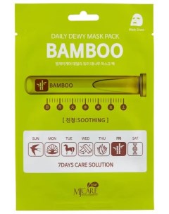 Маска тканевая для лица c экстрактом бамбука Mj Care Daily Dew Mask Pack Bamboo 25 г Mijin cosmetics