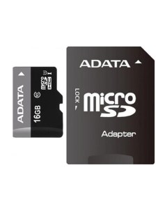 Карта памяти ADATA Premier 16Gb microSDHC Class 10 UHS I U1 SD adapter AUSDH16GUICL10 RA1 Adata