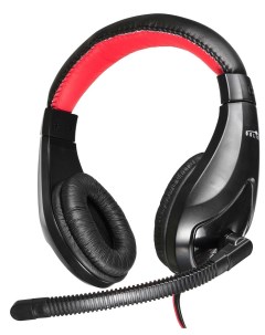 Наушники с микрофоном HS L100 черный красный 2м мониторы оголовье NO 530 Oklick