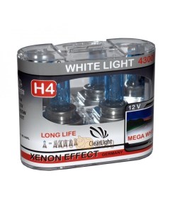 Комплект ламп H4 12V 60 55W WhiteLight 2 шт MLH4WL Clearlight