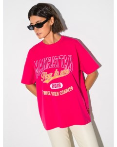 Женская оверсайз футболка из хлопка Розовый Eazyway