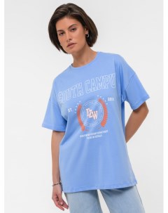 Женская оверсайз футболка из хлопка Голубой Eazyway