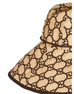 Gucci широкополая шляпа с узором gg l нейтральные цвета Gucci