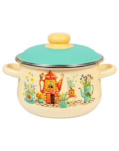 Кастрюля 2,0л коническая Чайный домик Стальэмаль