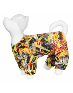 Дождевик для собаки с рисунком Абстракция желтый 88 г Yami-yami одежда