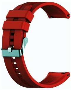 Ремешок для часов универсальный силиконовый рельефный 20 mm бордовый Red line