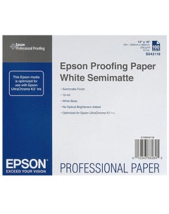 Фотобумага C13S042118 Proofing White Semimatte A3 100 Epson