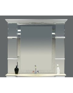 Зеркало Мелиса 130 с полочками с подсветкой белое Misty