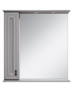 Зеркало шкаф Лувр 75 L с подсветкой серый Misty