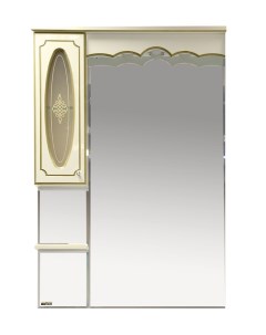 Зеркало шкаф Монако 80 L с подветкой бежевая патина Misty