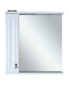 Зеркало шкаф Лувр 85 L с подсветкой белый Misty
