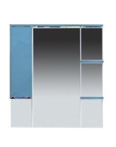 Зеркало шкаф Кристи 90 L с подсветкой голубой Misty