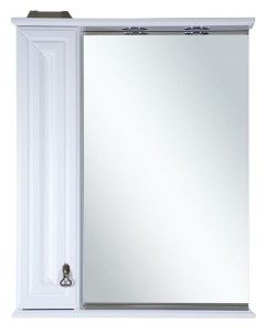 Зеркало шкаф Лувр 75 L с подсветкой белый Misty