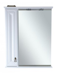 Зеркало шкаф Лувр 60 L с подсветкой белый Misty
