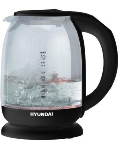 Чайник электрический HYK S3809 2200 Вт чёрный 1 7 л пластик стекло Hyundai