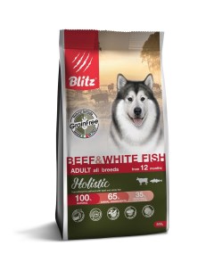 Корм для собак Holistic беззерновой говядина белая рыба сух 500г Blitz