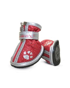 Ботинки для собак YXS087 1 красные с лапками 45х35х45мм уп 4шт Триол