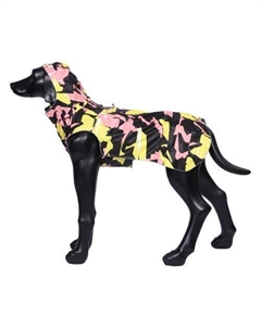 Дождевик для собак 50см Камуфляж Коралл/жёлтый Rukka