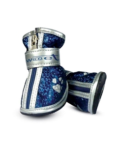 Ботинки для собак YXS089-3 синие с "лапками", 50х40х50мм (уп.4шт.) Триол