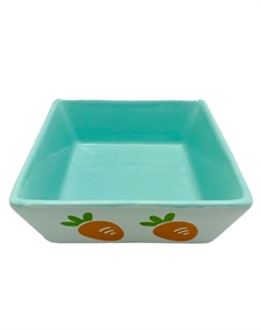 Миска для грызунов Sweet carrot бело-бирюзовая керамическая 11х11х4,5см 480мл Foxie