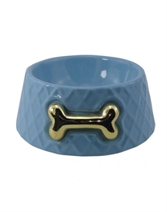 Миска для животных Golden bone синяя керамическая 17х17x7см 400мл Foxie