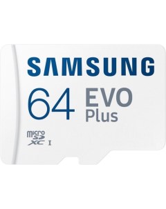 Карта памяти EVO Plus microSDXC 64Gb Class10 UHS I w adapter MB MC64KA EU Samsung