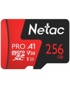 Карта памяти Extreme Pro P500 microSDXC 256Gb Class10 NT02P500PRO 256G R adapter Netac