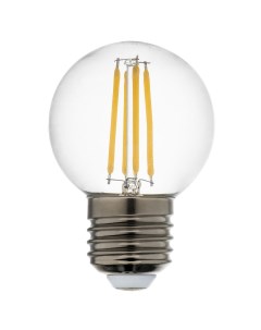 Лампа светодиодная филаментная LED Filament E27 6W 4000K шар прозрачный Lightstar