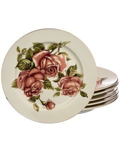 Набор тарелок Корейская роза 6 шт 25 см Lefard