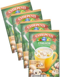 Суп пюре Суперсуп Грибной с сухариками 18г упаковка 4 шт Русский продукт