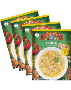 Суп Суперсуп Куриный 70г упаковка 4 шт Русский продукт