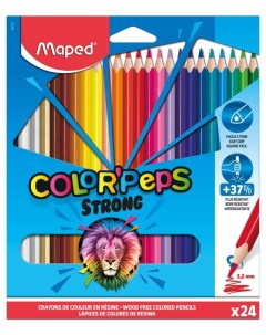 Карандаши цветные Color peps Strong трехгранные 24 цвета Maped