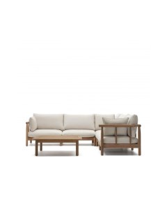 Комплект Sacova 5 местный угловой диван и журнальный столик из массива эвкалипта La forma (ex julia grup)